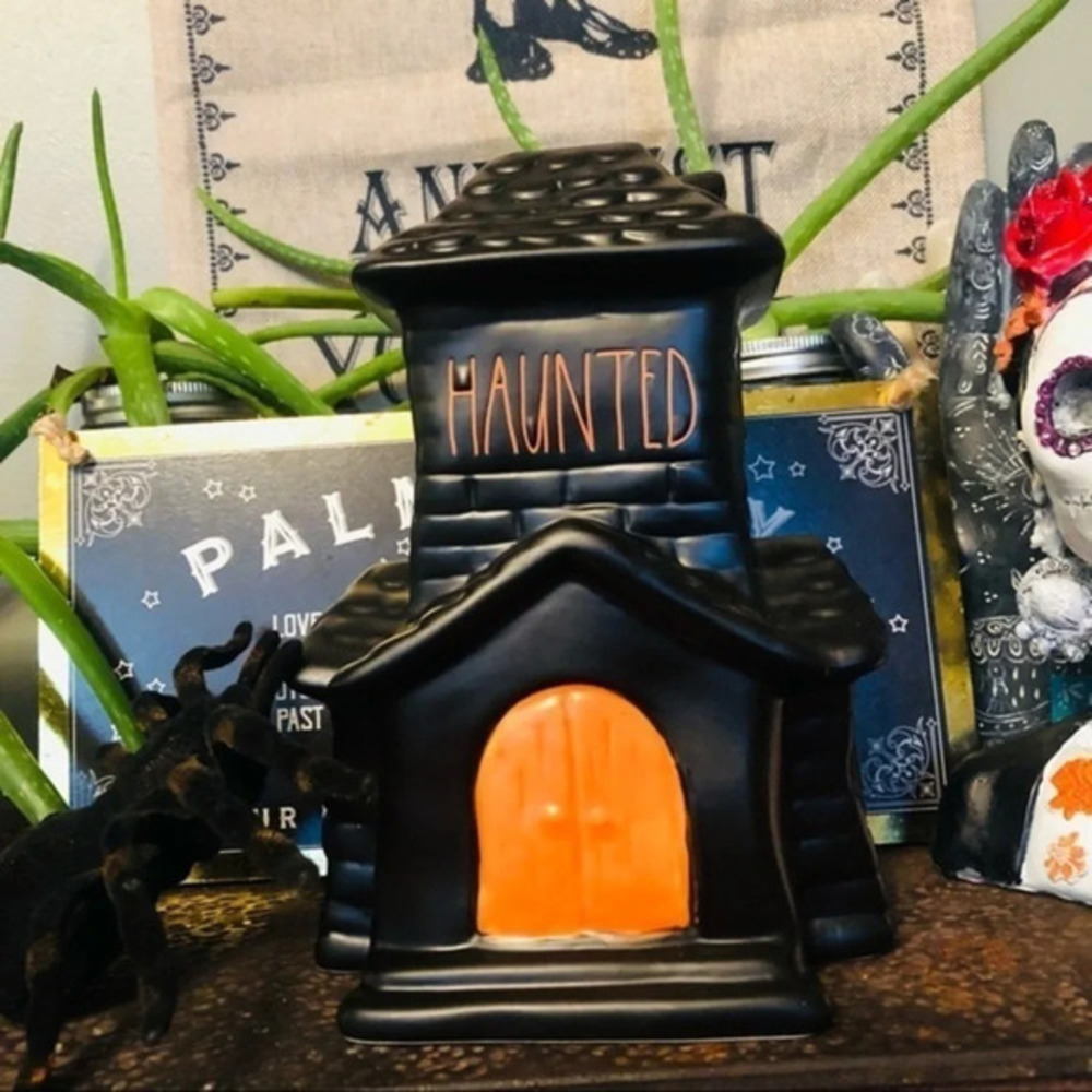 Rae Dunn Haunted House Halloween Decor Black Orange NWT 2021 VHTF